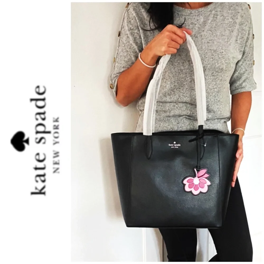 NWT Kate Spade Saffiano leather zip tote black - Picture 6 of 12